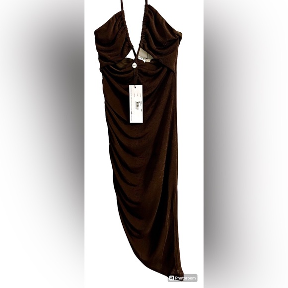 NWT Revolve SNDYS Paris Cutout Mini Dress in Chocolate Brown Size Small - Picture 2 of 3